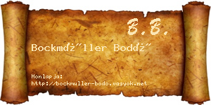 Bockmüller Bodó névjegykártya